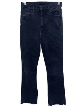 Mother Jeans Womens 27 The Hustler Ankle Fray Stretch Denim Not Guilty Black